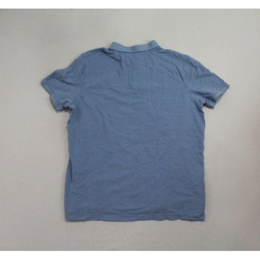 Banana Republic Polo Men XL Blue Excellent Organic Cotton Pique Short Sleeve